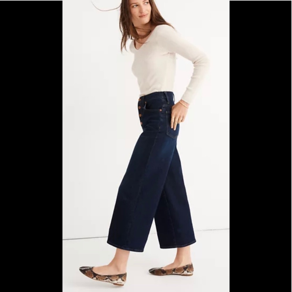 Madewell wide leg cropped jeans size 27 indigo